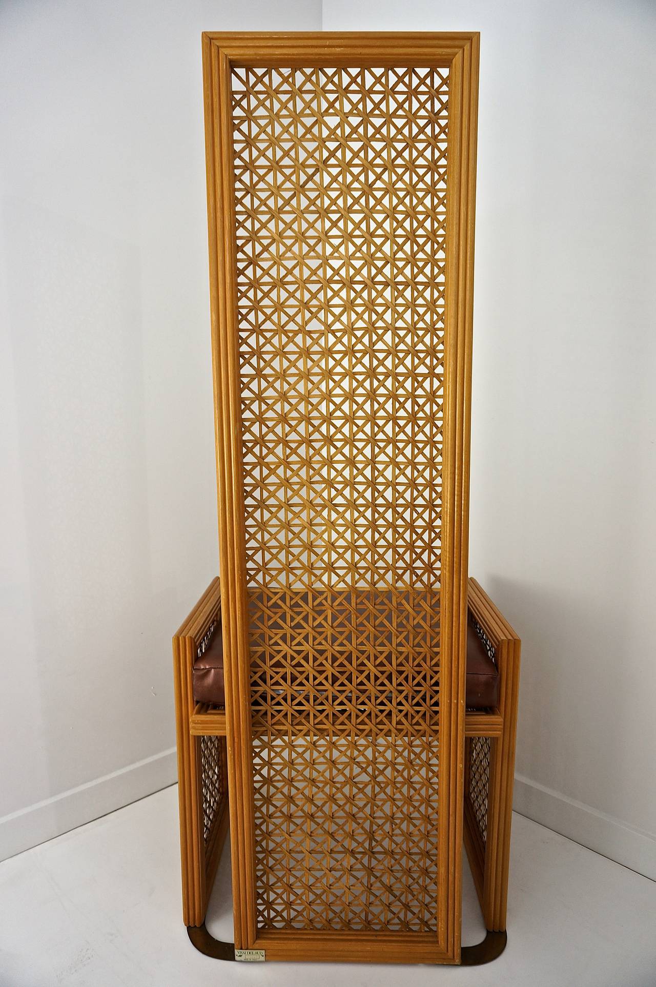 Set of Eight Dining Chairs with French-Caning, Casa Bella, Danny Ho-Fong Style In Good Condition In West Palm Beach, FL