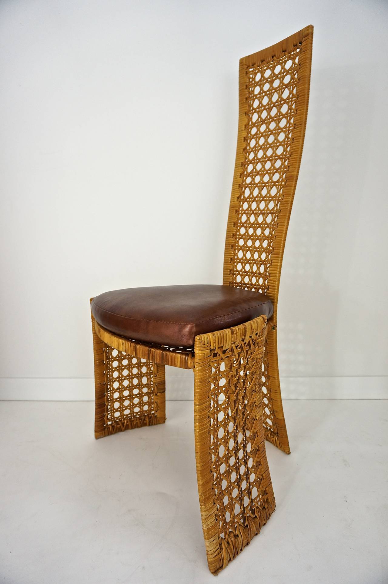 20th Century Set of Eight Dining Chairs with French-Caning, Casa Bella, Danny Ho-Fong Style