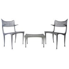 Pair of Mid-Century "Sol Y Luna" Armchairs and Ottoman Dan Johnson 5