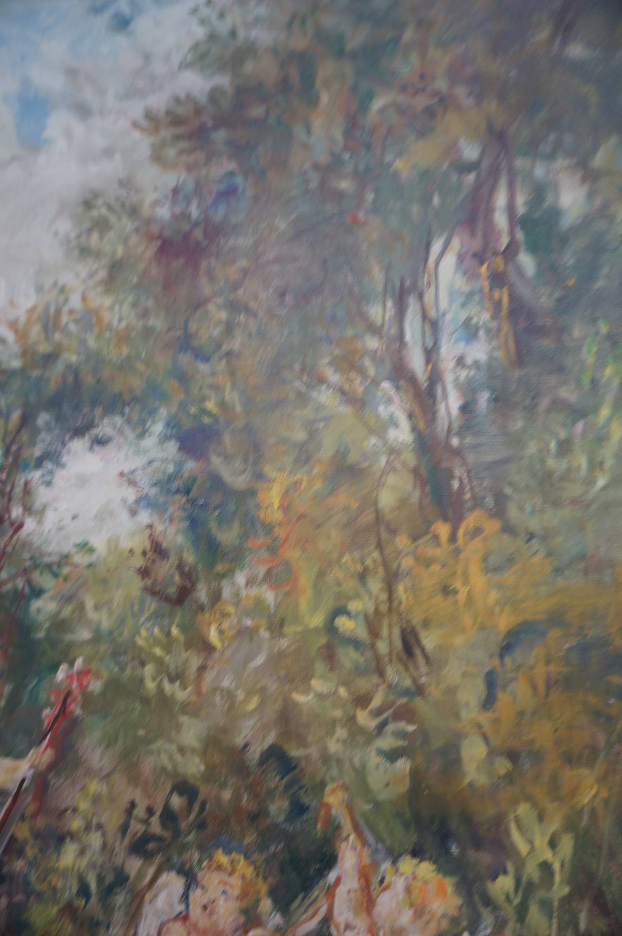 20ième siècle « Le jardin » huile sur toile :  Herman Lipot 20ème siècle en vente