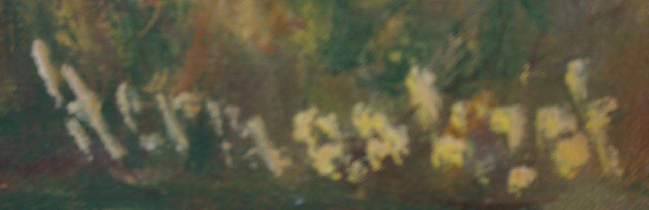 « Le jardin » huile sur toile :  Herman Lipot 20ème siècle en vente 1