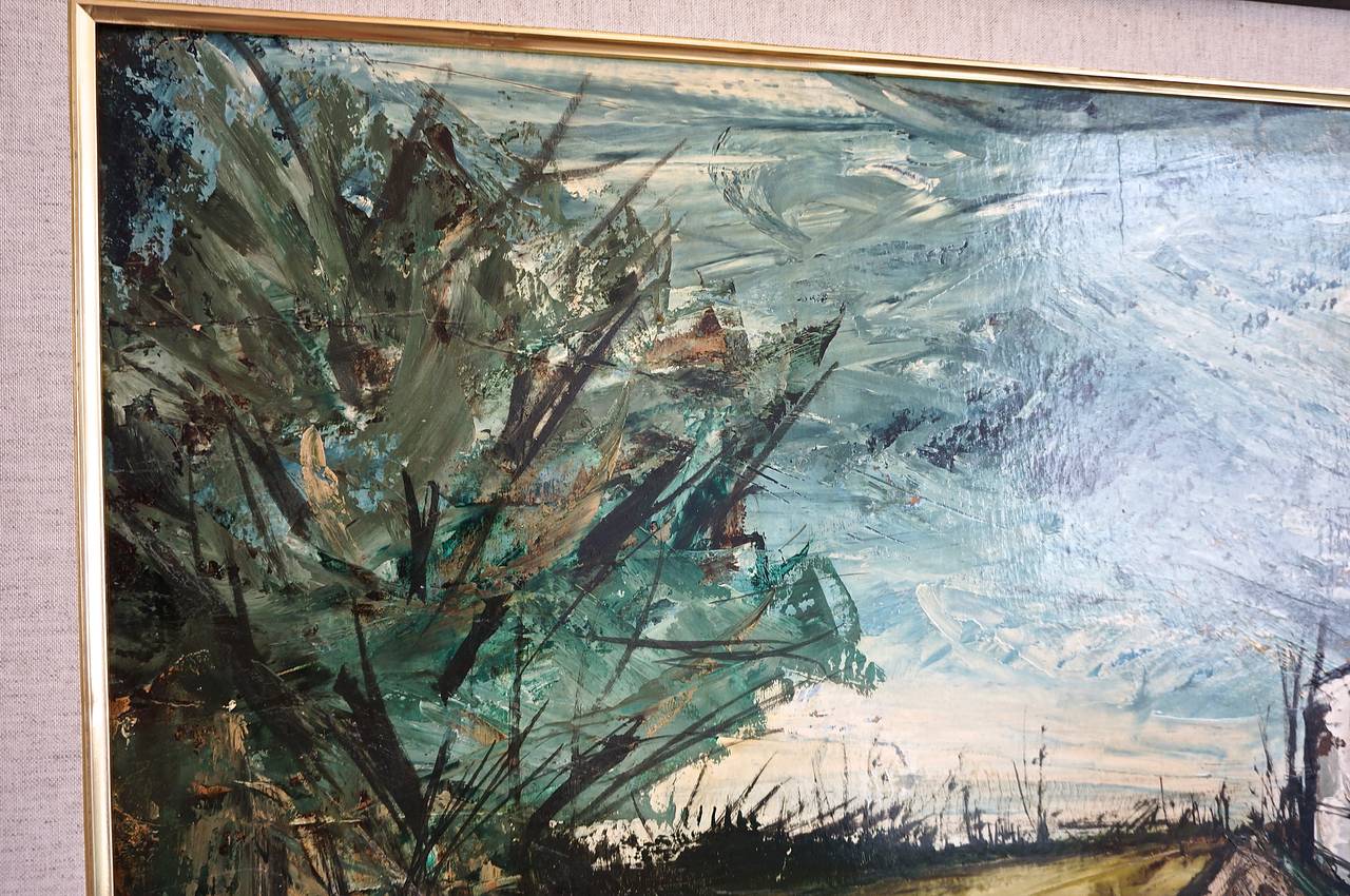 Oil on Board Painting:  French Painter Charles Levier 1950s