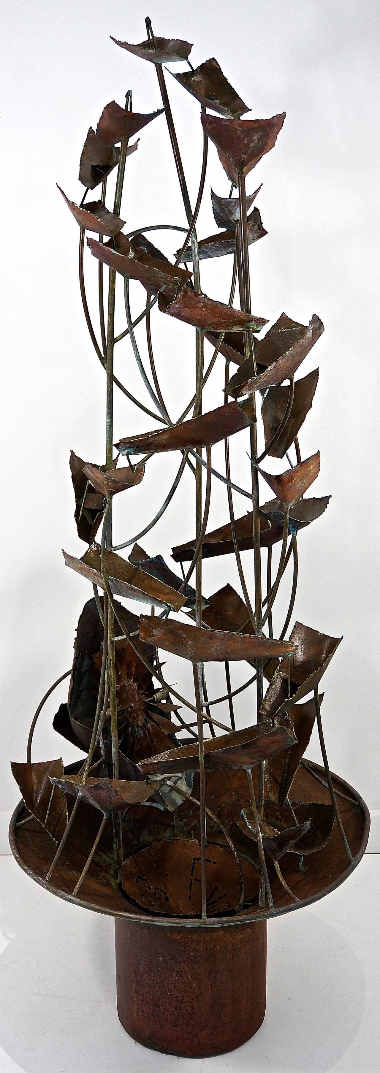 Bronze Sculptural Fountain:  Signed F.V.D.B. 1986