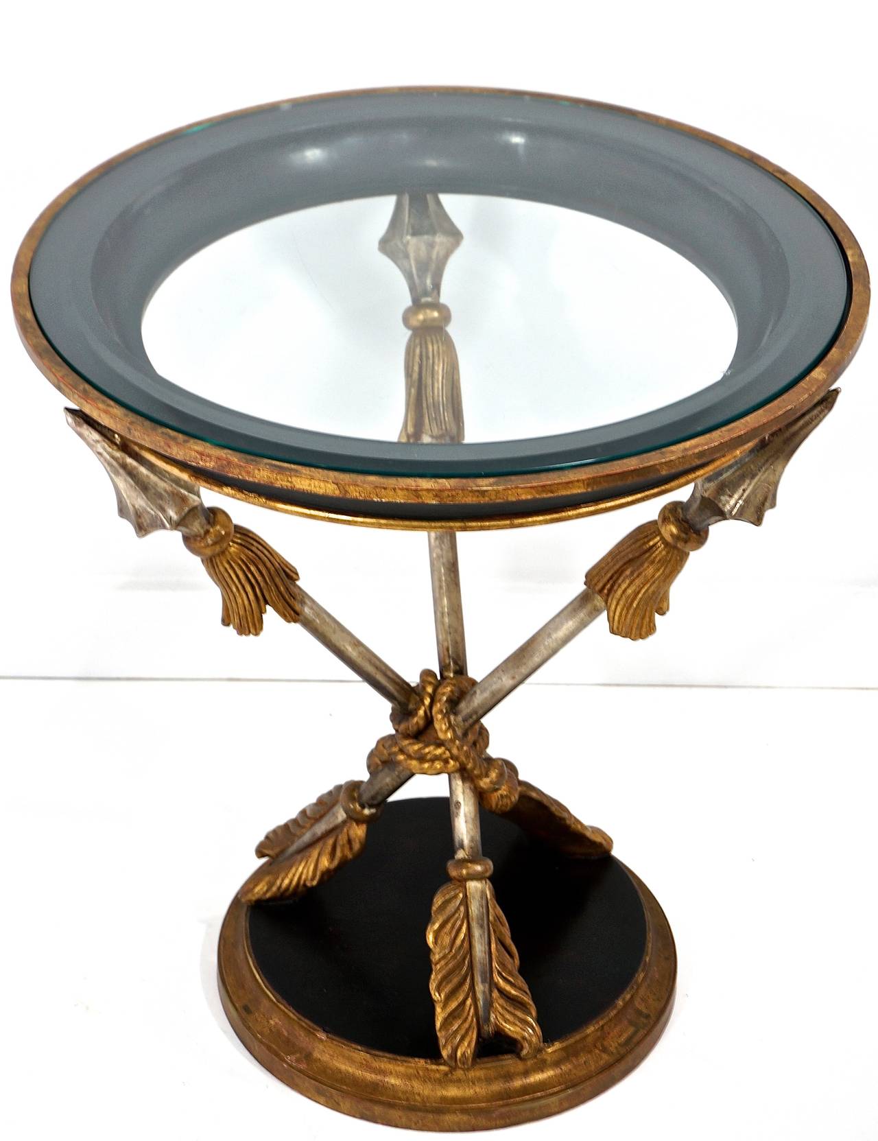 Empire 19th Century Style Italian Occasional Table with Crossed-Arrow Motif