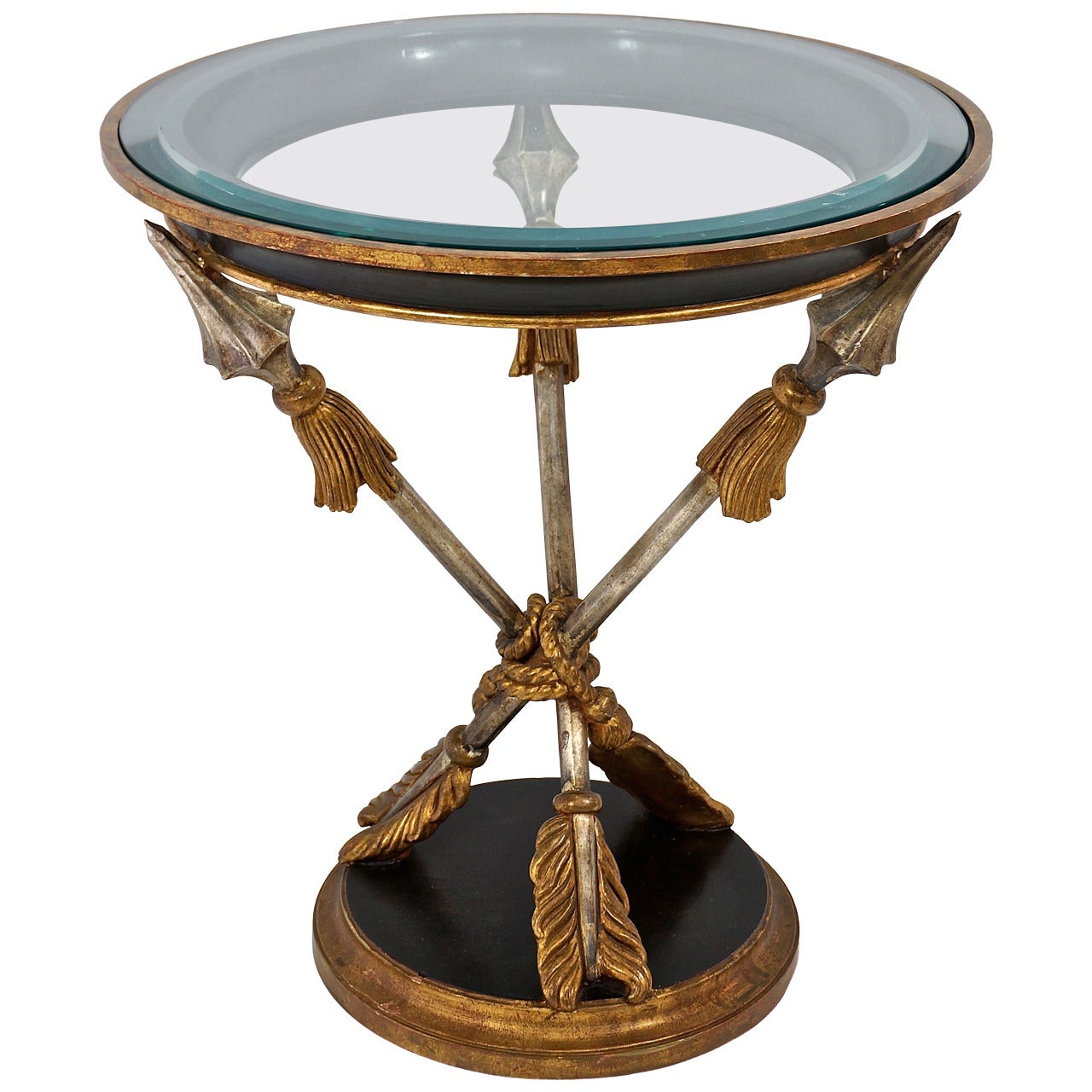 19th Century Style Italian Occasional Table with Crossed-Arrow Motif