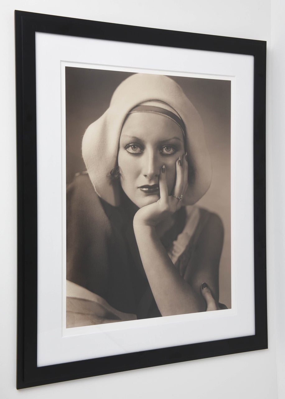 Modern Large Scale, Framed Archival Pigment Print of Joan Crawford:  George Hurrell 193