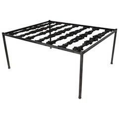 Vintage French Iron Balustrade Cocktail or Coffee Table, circa 1940s