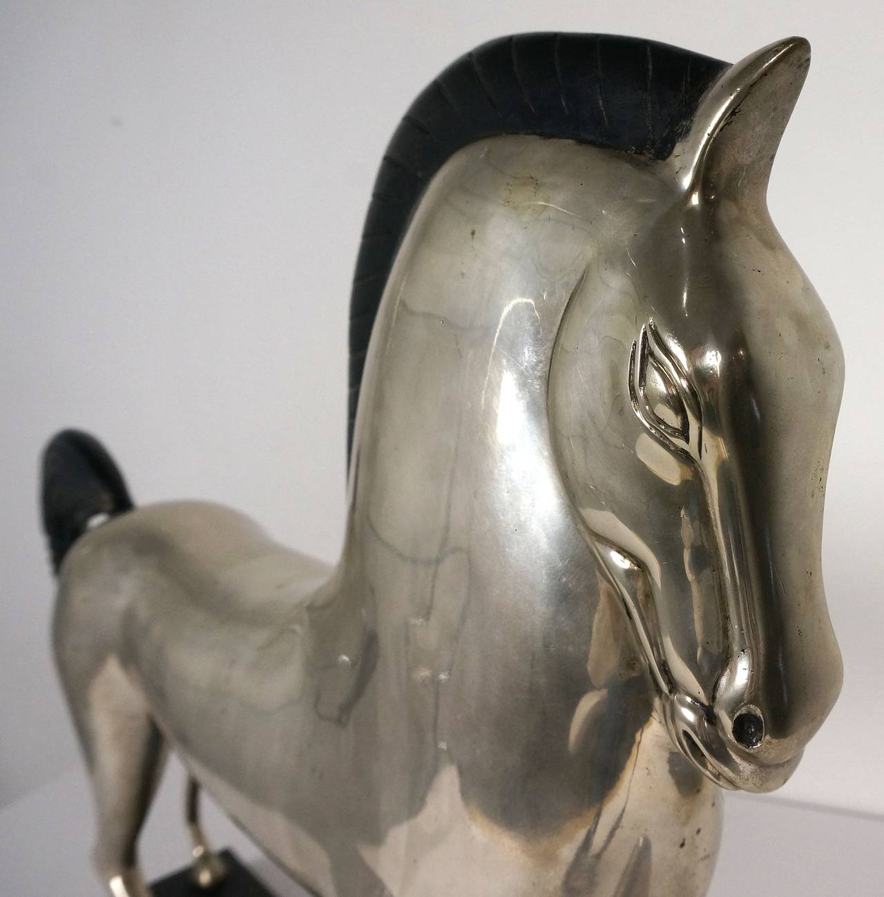 20th Century Art Deco Style Etruscan Silver Plated Horse in the Style of Boris Lovet-Lorski