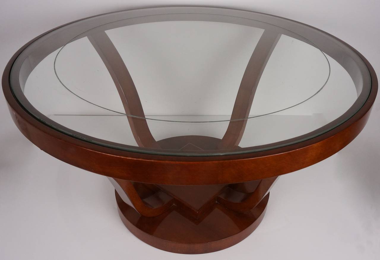 American Art Deco Style Round Cocktail or Coffee Table by Brown Saltman of California