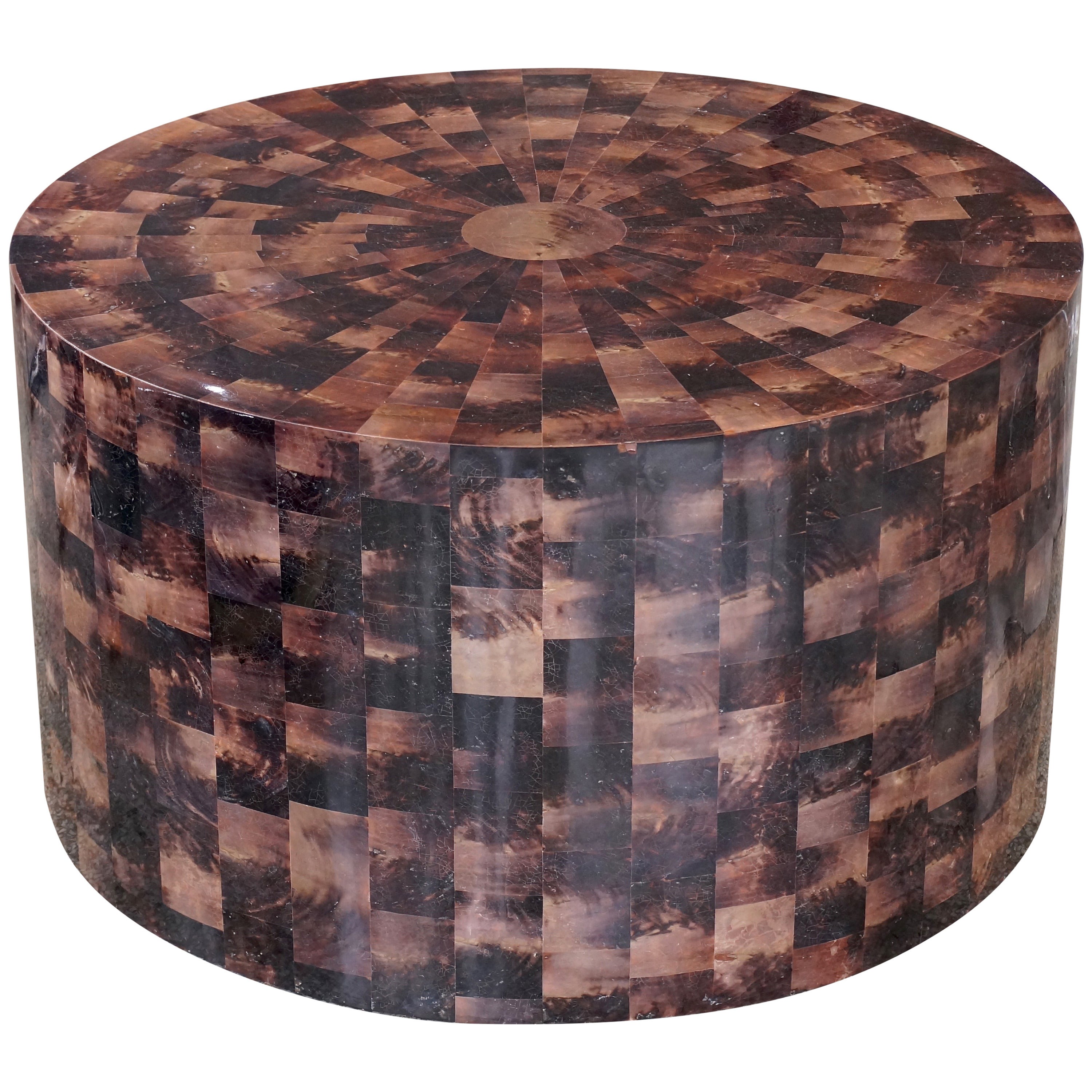 Tessellated Round Table or Ottoman on Casters in the Maitland-Smith ...