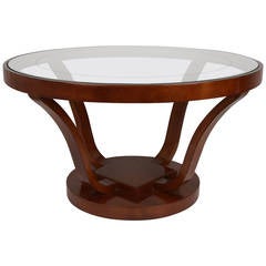 Antique Art Deco Style Round Cocktail or Coffee Table by Brown Saltman of California