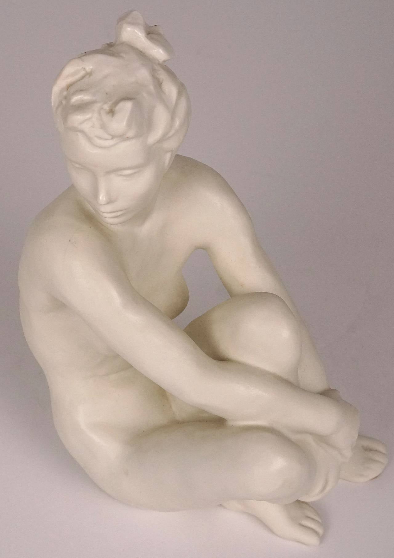 Figure of a Seated Nude Female, Germany, Rosenthal, Freidrich Gronau, 1940s 3