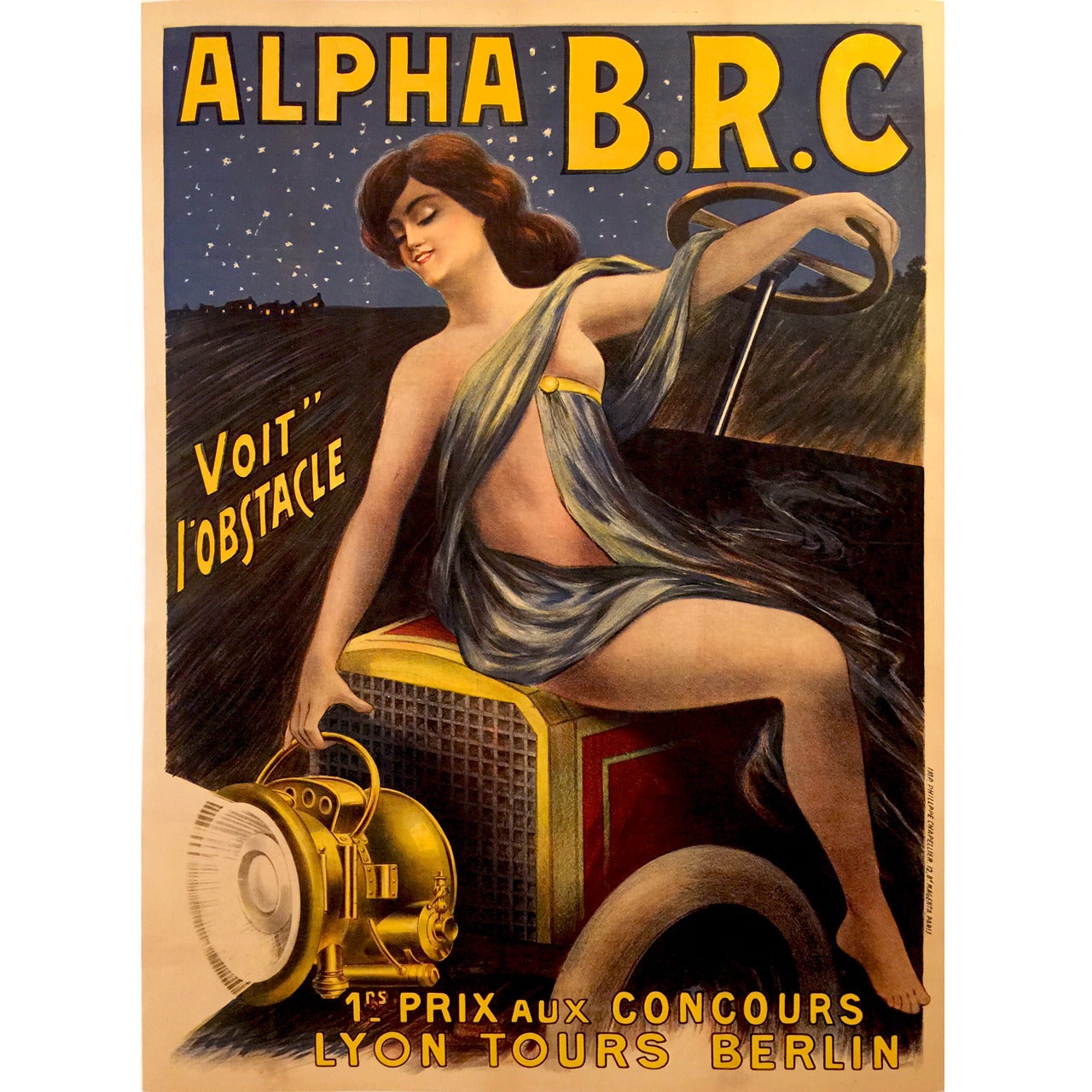Rare French Art Nouveau Period Advertising Poster by Philippe Chapellier For Sale