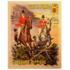 French Belle Époque Period Poster for a Horse Show in Nîmes, 1914