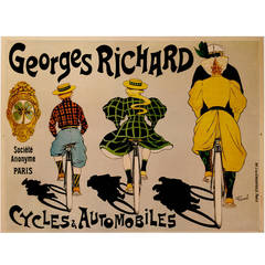 French Belle Epoque Period Poster for Georges Richard by Fernand Fernel, 1896