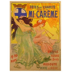 Rare Art Nouveau Period French Advertising Poster for a Festival in Marseille