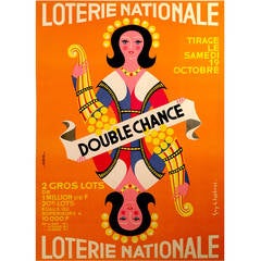 French Mid-Century Modern Poster for Loterie Nationale by Guy Chabrol, 1963
