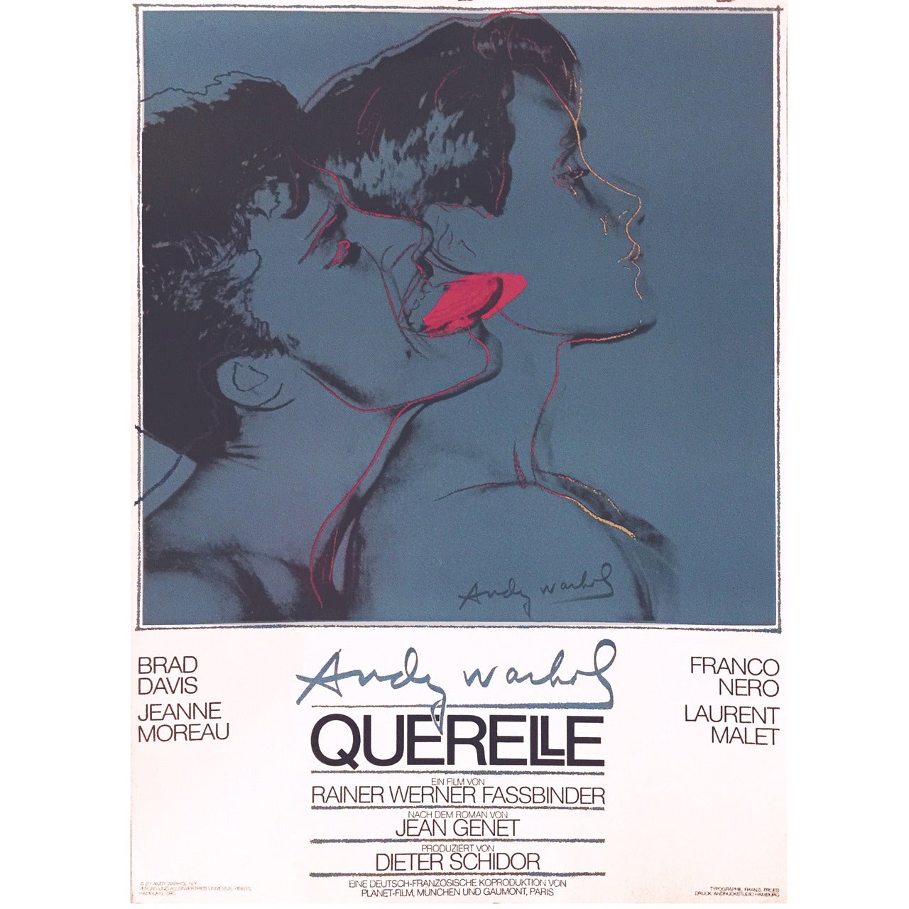 German Pop Period Movie Poster for Querelle 'Blue' by Andy Warhol, 1982 For Sale