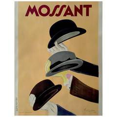 Antique French Art Deco Period "Mossant" Advertising Poster by Leonetto Cappiello, 1938