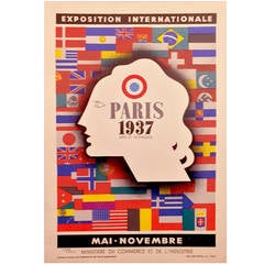 Affiche de l'Exposition internationale de Paris de 1937 de la période Art déco par Jean Carlu