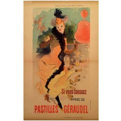 French Belle Époque Period Poster for Pastilles Geraudel by Jules Cheret, 1891