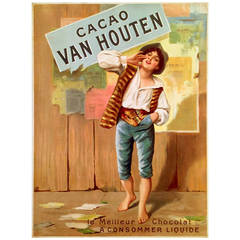 French Art Nouveau Period Poster for Cacao Van Houten