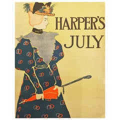 Antique Harper's Magazine July Issue Poster, 1986