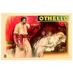 Antique English Art Nouveau Period Poster for Othello