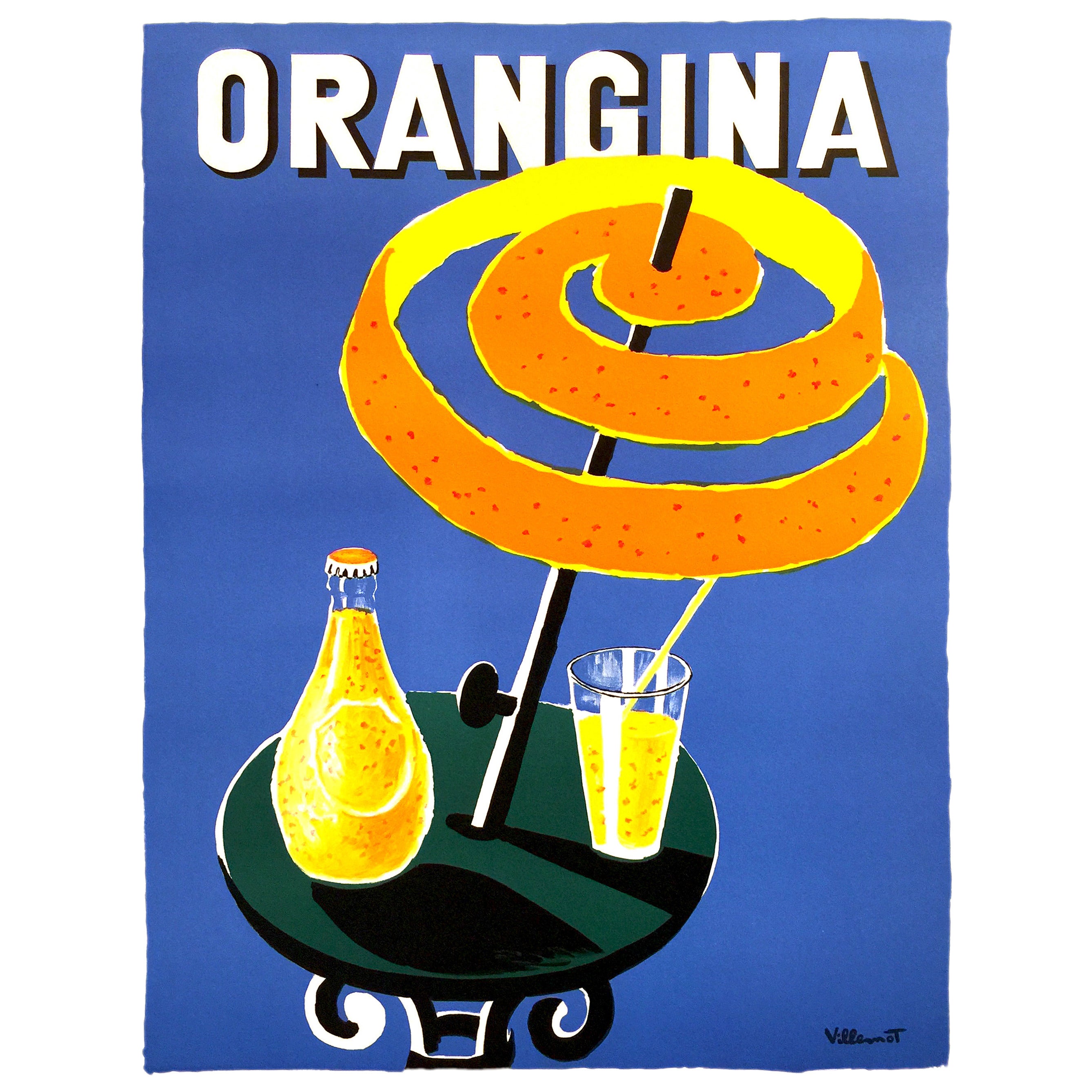Mid-Century Modern Period French Poster for Orangina For Sale