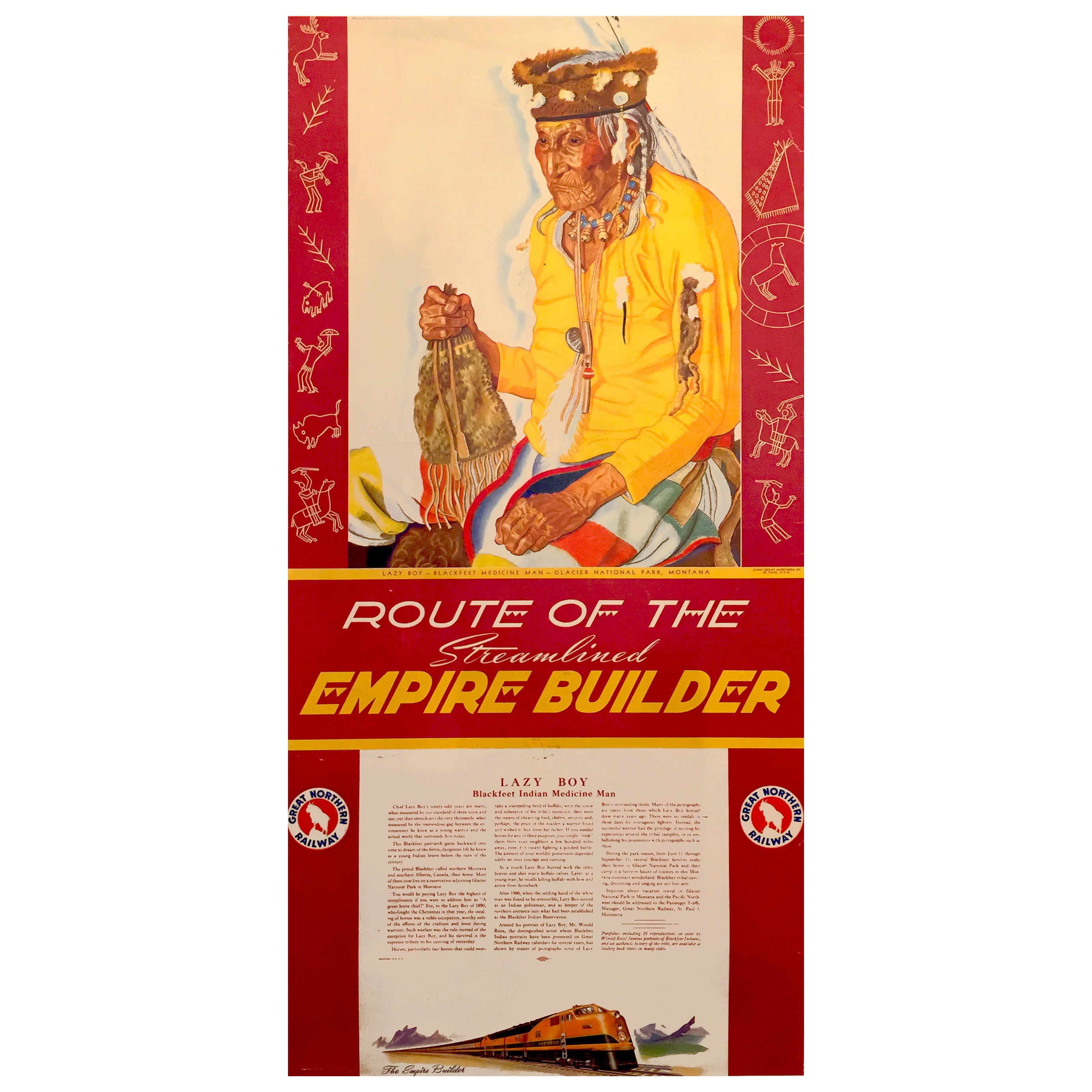 Rare American Mid-Century Modern Period Great Northern Railway Poster, 1947 For Sale