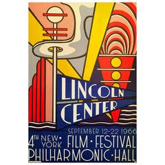 Vintage Pop Art Poster, 4th New York Film Festival at Lincoln Center by Roy Lichtenstein