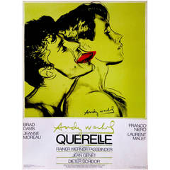 Vintage German Pop Period Movie Poster for Querelle ‘Green’ by Andy Warhol, 1982