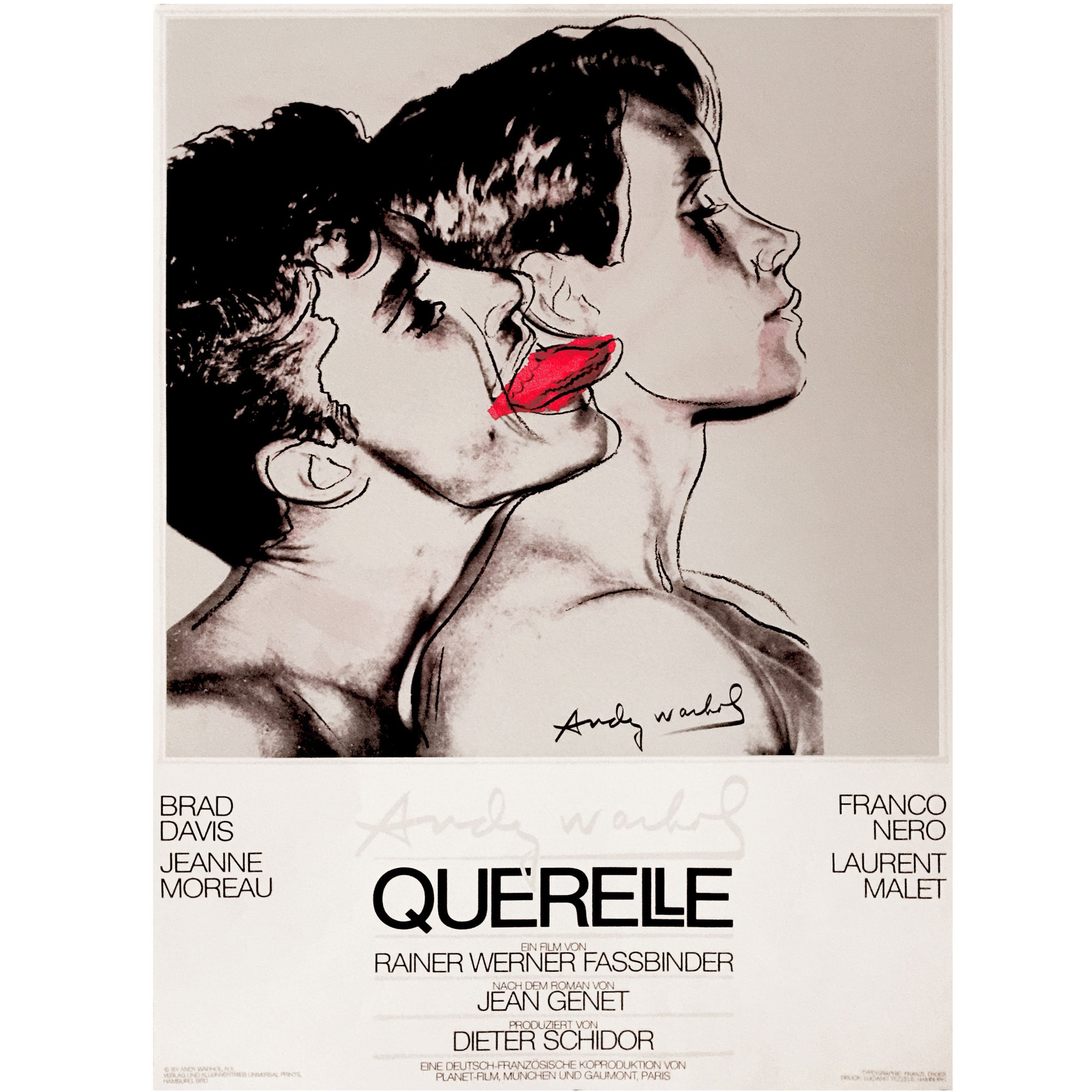 German Pop Period Movie Poster for Querelle 'White' by Andy Warhol, 1982 For Sale