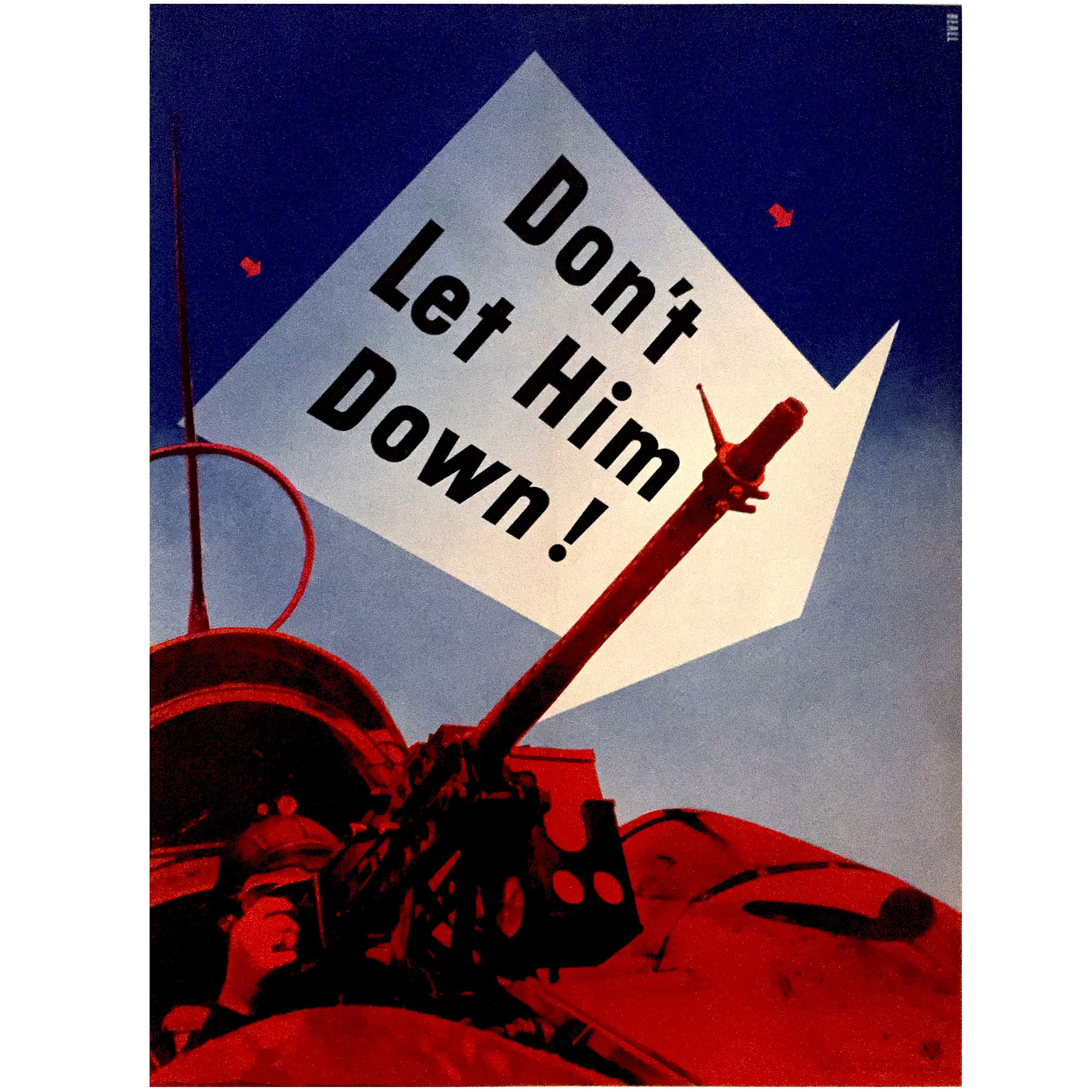 "Don't Let Him Down!" American Government Poster by Lester Beall, 1941