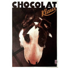 Vintage Modern French Poster for Chocolat Klaus Chocolate by Philippe Sommer