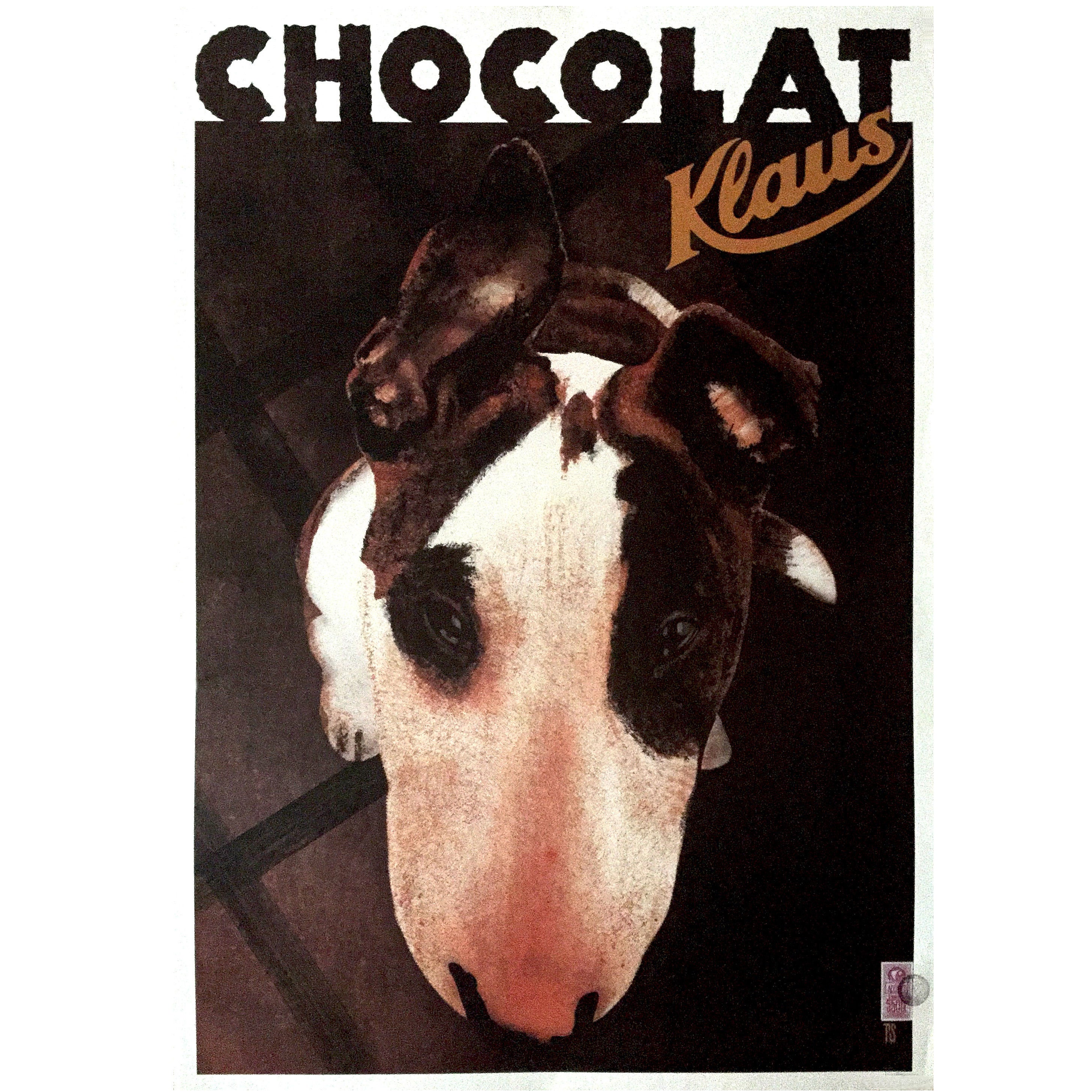 Modern French Poster for Chocolat Klaus Chocolate by Philippe Sommer For Sale