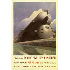 Rare American Art Deco Period Poster for New York Central System by Ragan, 1938