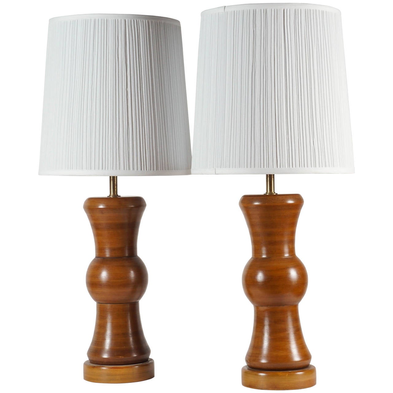 Pair Of Wood Turned Lamps For At 1stdibs Pair Of Wood Turned Lamps For