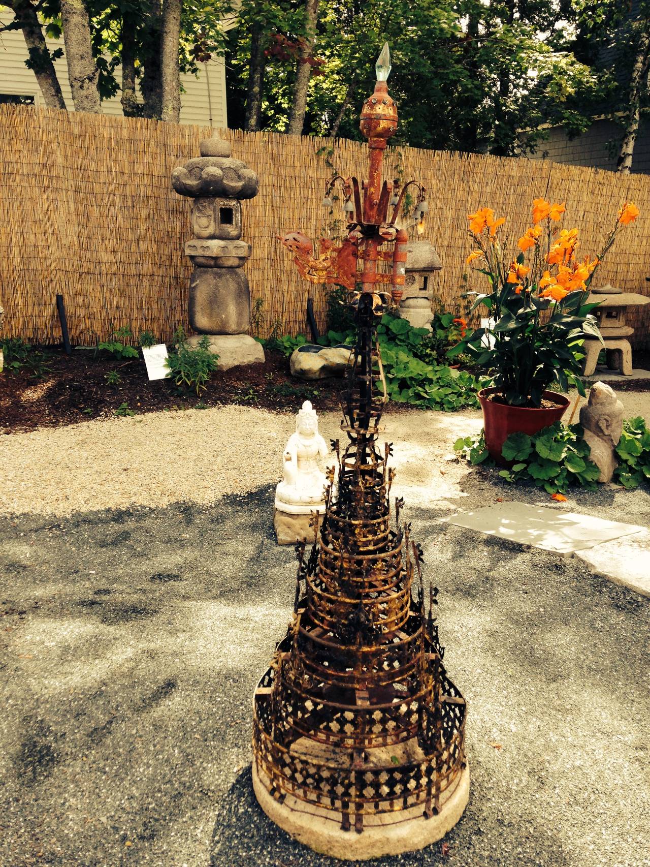 Rare Old Temple Pagoda Ornament Unique Indoor or Outdoor Accent