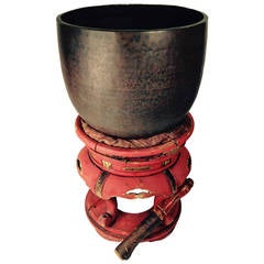 Japanese Large Bronze Meiji Period Temple Bell "Rin"