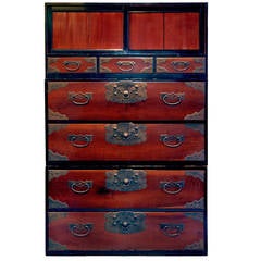 Japan, Superb Antique Furniture Lacquered Tansu from "Wakasa, " 19th Cemtury