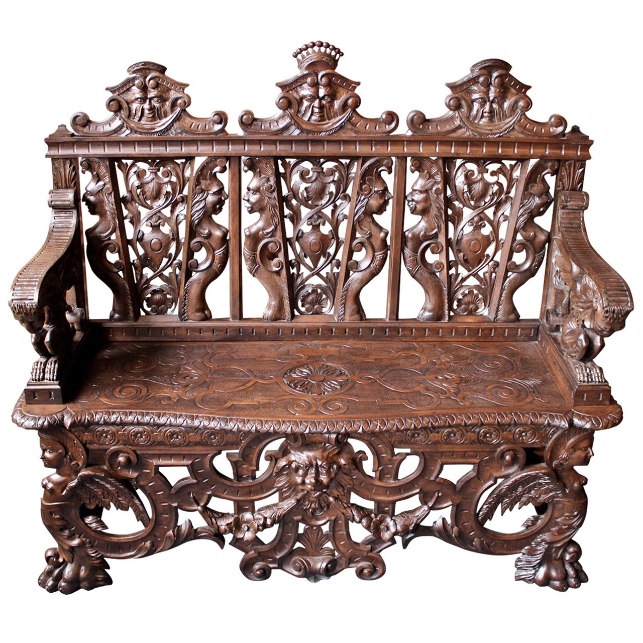 Early 20th Century Italian Hall Bench For Sale
