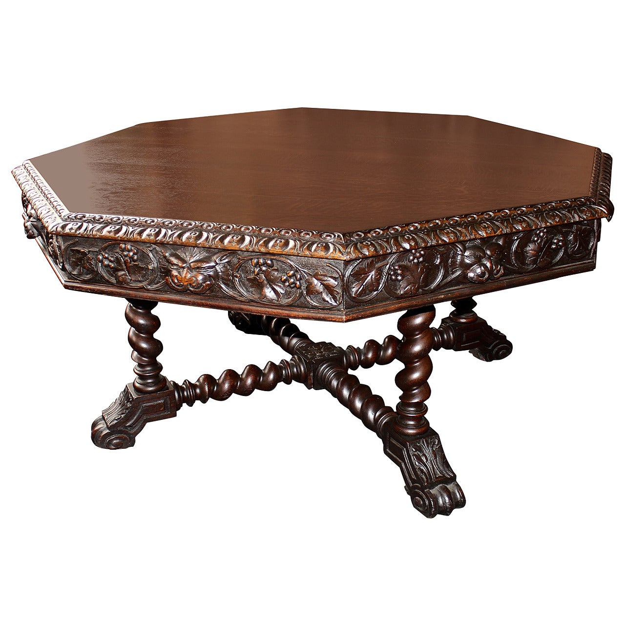 Early 20th Century French "Hunt" Style Octagonal Table