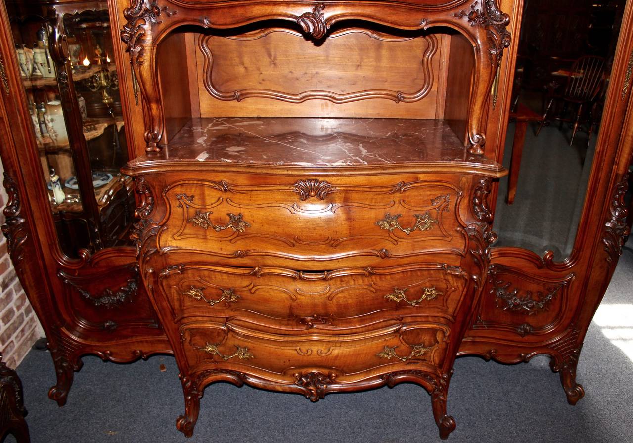 Hand-Carved Early 20th Century Massive French Louis XV Style Armoire For Sale
