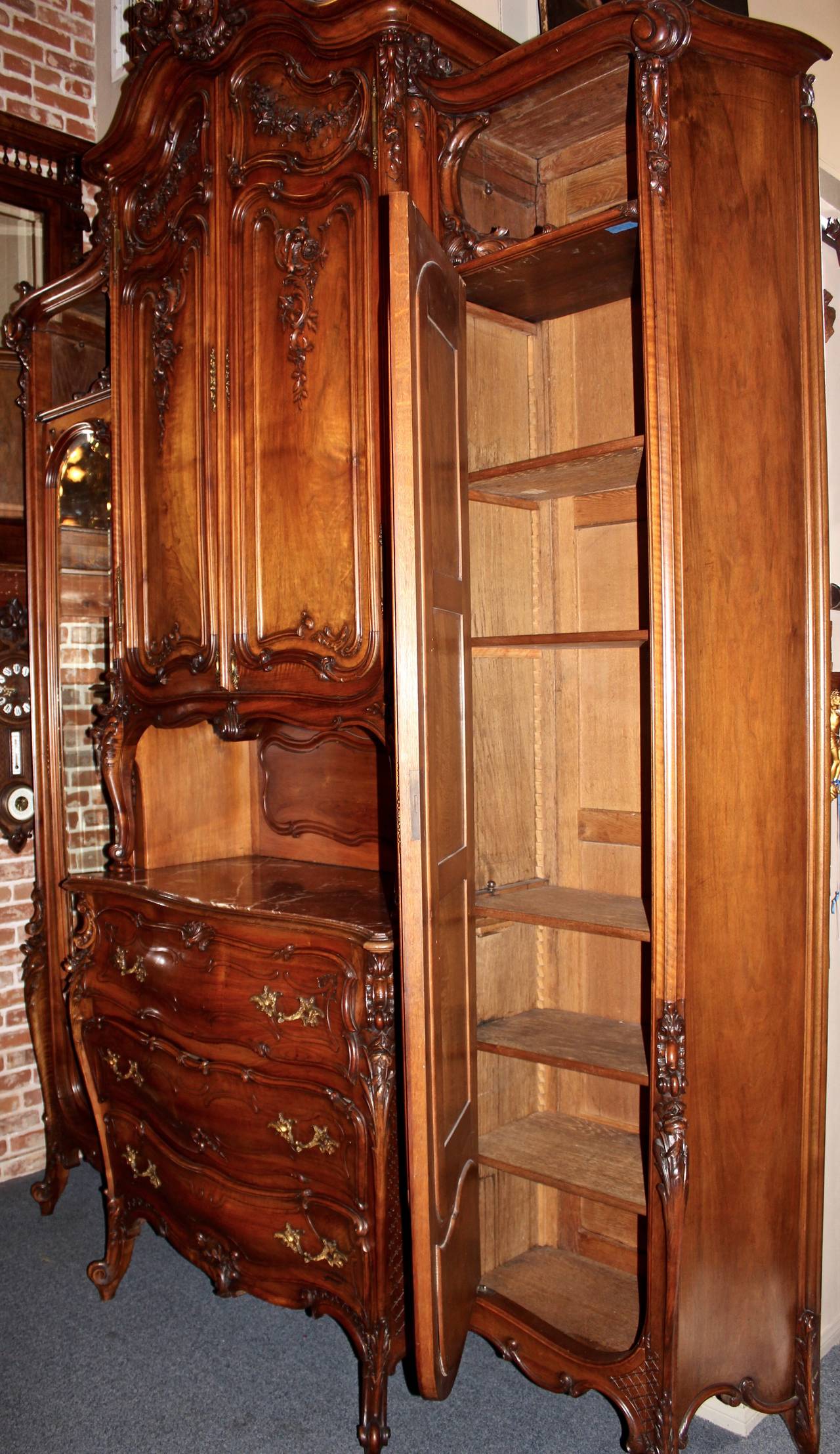 Early 20th Century Massive French Louis XV Style Armoire For Sale 5