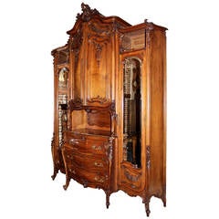 Antique Early 20th Century Massive French Louis XV Style Armoire