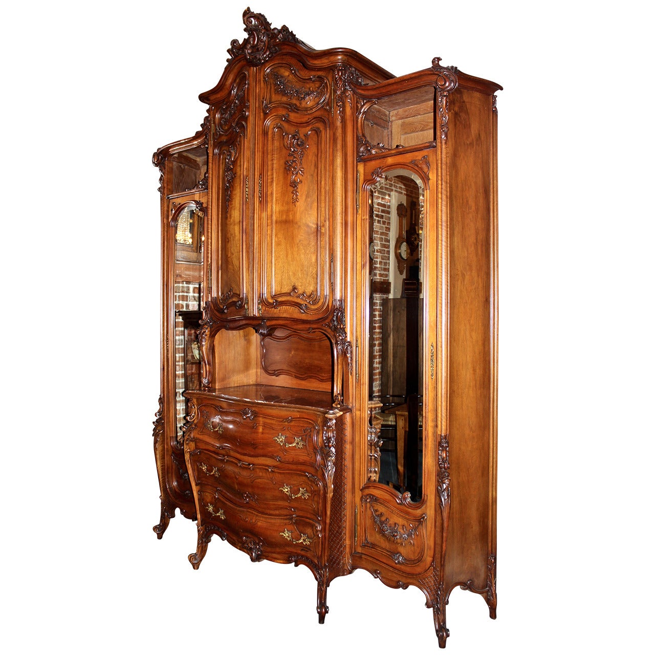 Early 20th Century Massive French Louis XV Style Armoire For Sale