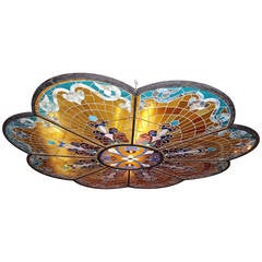Massive Stained Glass Ceiling Piece 11