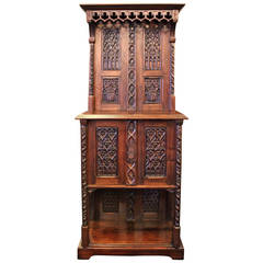 20th Century French Gothic Credence Cabinet