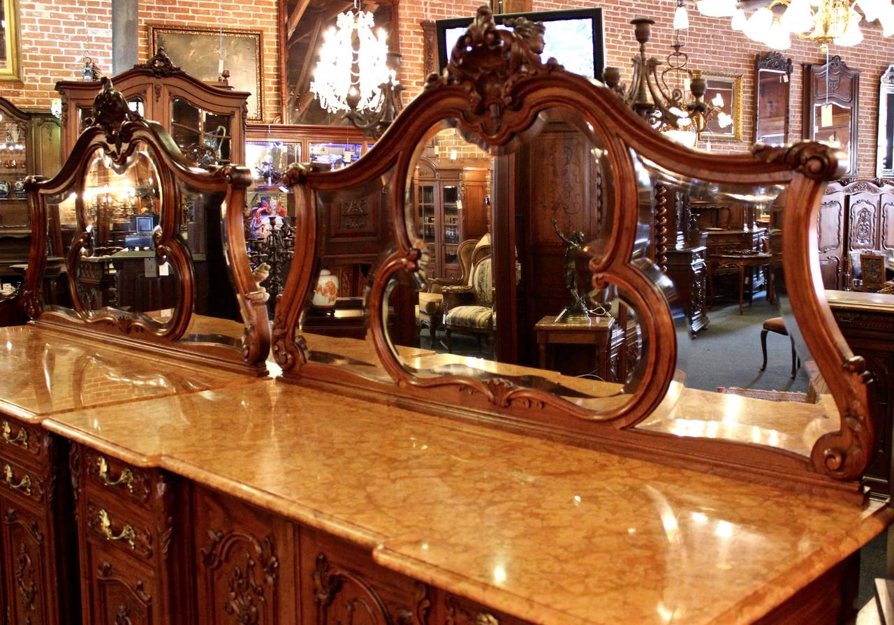 Pair of Louis XV Marble-Top Servers